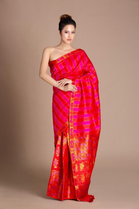 Mulberry silk Mekhela Chadar with Blouse piece