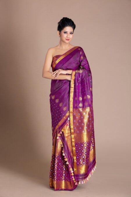 Mulberry silk Mekhela Chadar with Blouse piece